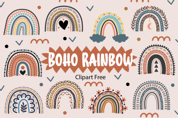 Download Boho Rainbow Clipart Free - Boho Collection
