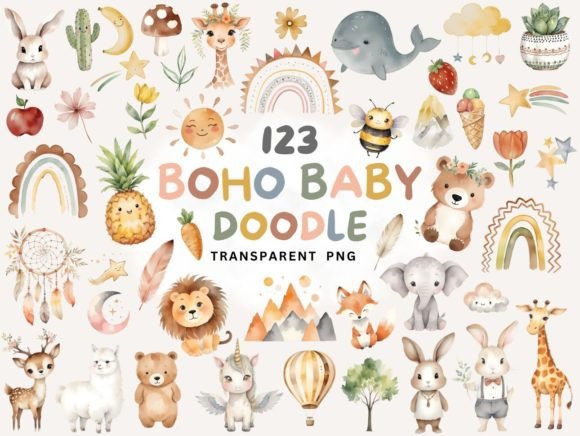 Download Boho Baby Watercolor Clipart PNG - Boho Collection