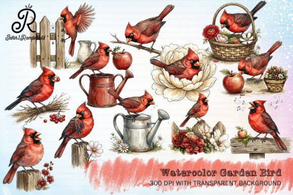 Download Watercolor Garden Bird Clipart - Premium Resources