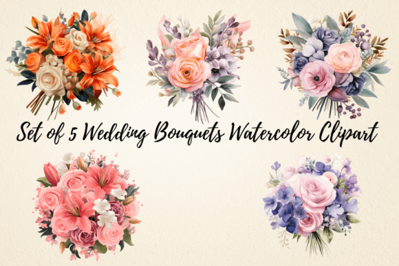 Download Wedding Bouquet Watercolor Clipart - Wedding bouquet Collection
