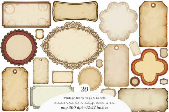 Download Vintage Blank Tags &amp; Labels, Printable - Labels Collection