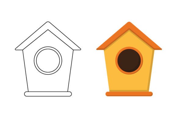 Download Garden Bird House Coloring - Premium Resources