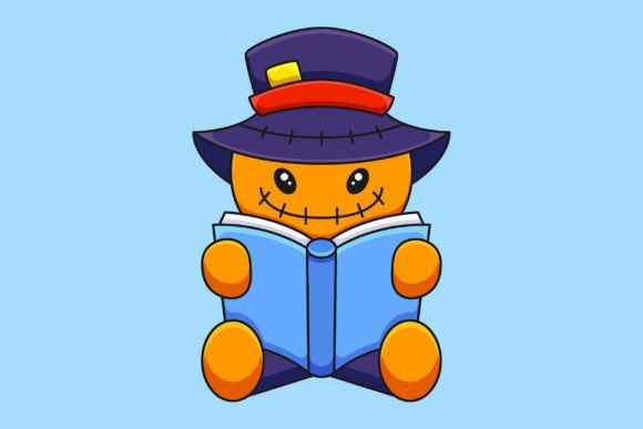 Download Cute Scarecrow Reading Book Cartoon - Cute scarecrow Collection