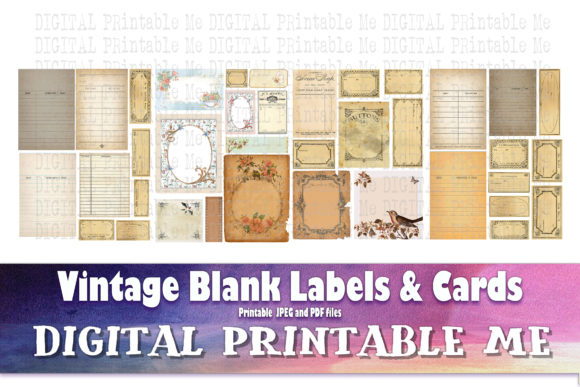 Download Blank Vintage Labels Cards Junk Journal - Labels Collection