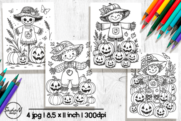 Download Cute Scarecrow Halloween Coloring Page - Cute scarecrow Collection