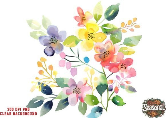 Download Summer Flower Watercolor Clipart - Premium Bundle