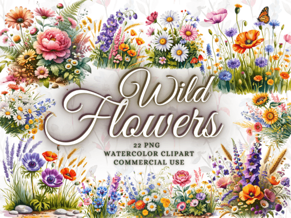 Download Watercolor Wild Flowers Clipart Png - Wild flowers clipart Collection