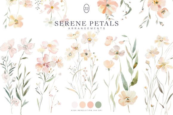 Download Watercolor Pastel Wild Flowers Clipart - Wild flowers clipart Collection
